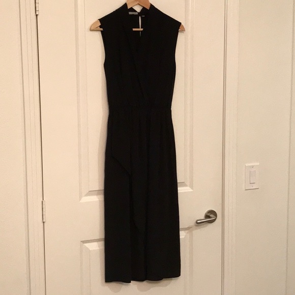 Versatile black silk mid-length dress - Picture 2 of 6